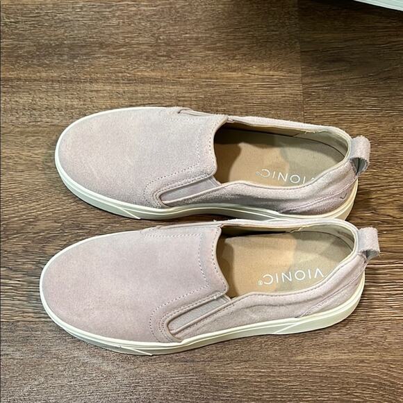 Light Pink Suede Slip-On Vionic Sneakers - Picture 2 of 8